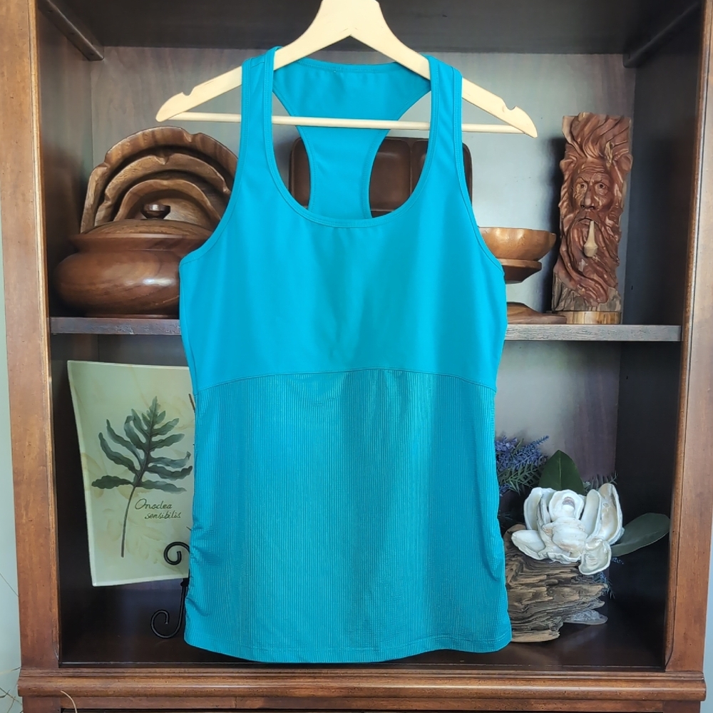 Fabletics Teal Racerback Tank Top - Picture 4 of 9